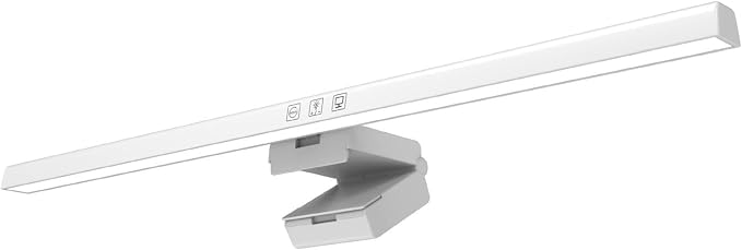 Computer Monitor Lamp, Screen Monitor Light Bar for Eye Caring, USB Reading LED Task Lamp with Auto Dimming, Touch Control, No Glare Eye Protection Home Office Desk Lamps (White)