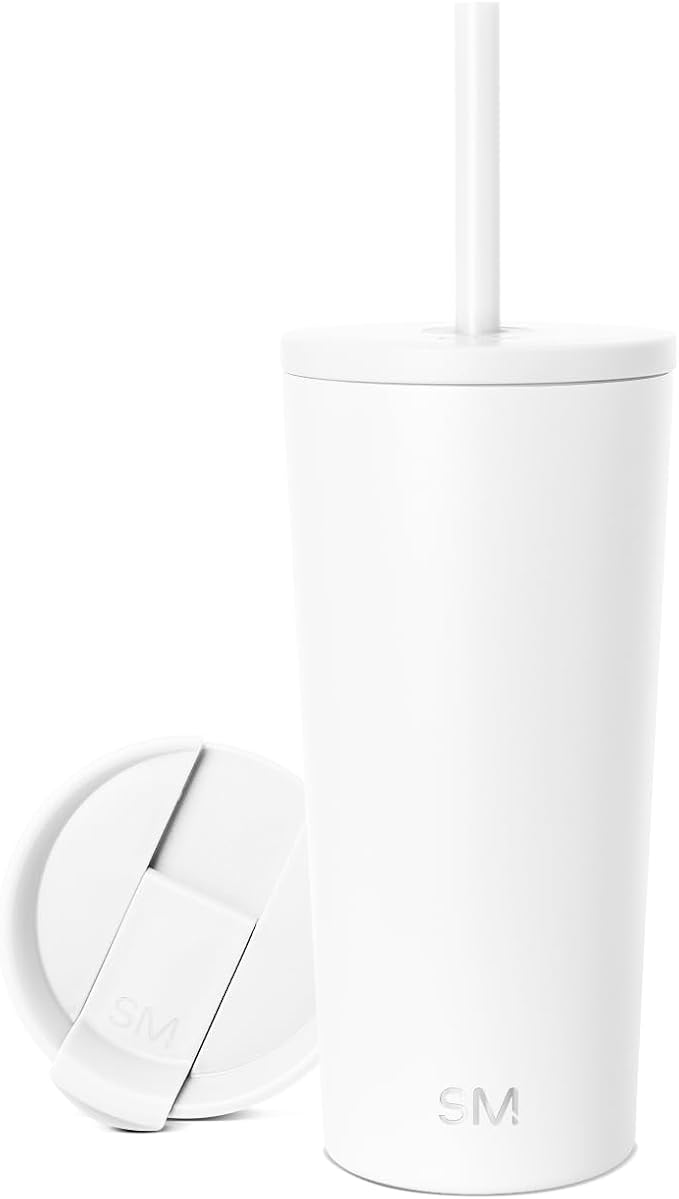 Simple Modern Classic Tumbler with Straw Lid | Insulated Iced Coffee Cup Reusable Stainless Steel Water Bottle Travel Mug | Gifts for Women Men Her Him | 20oz | Winter White
