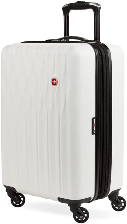 SwissGear 8018 Hardside Expandable Luggage with Spinner Wheels, White, Carry-On 20-Inch