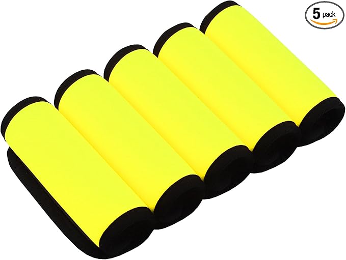 Luggage Handle Wrap-Neoprene Luggage identifiers for Suitcases Unique Bright Luggage Tags/Spotter/Markers/Handle Cover Travel Accessories (Bright Yellow)