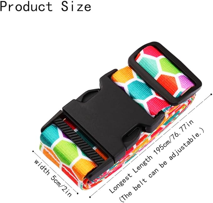 Adjustable Travel Luggage Strap Suitcase Belt Travel Bag Accessories 1.96 in W x 6.23 ft L