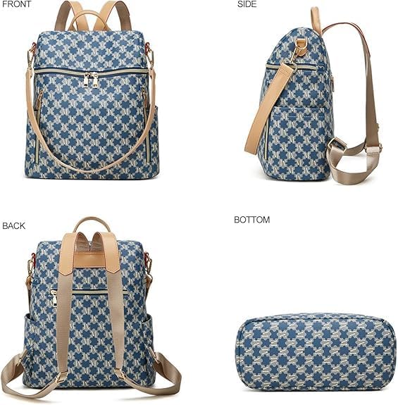 Makes Backpack Purse for Women PU Leather Travel Satchel Handbag Convertible Design Bag with Purse 2 Piece