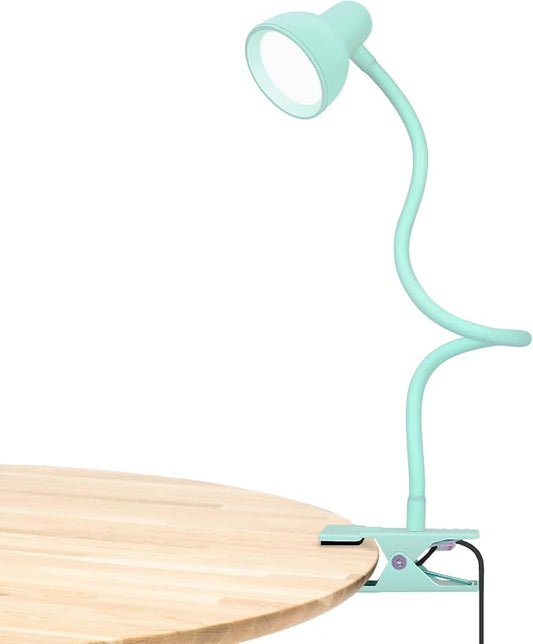 LiFMIRA Reading Light for Bed, Clip-on Desk Lamp 3 Color Modes Teal | 10 Brightness Levels Eye Care Clamp Light Flexible Gooseneck Reading Lamp Clip on Lamp for Bed Headboard Desk Bedside Dorm