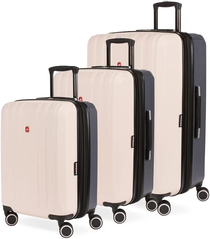 SwissGear Duet Expandable Luggage Set, 3-Piece Hardside Luggage Set with Spinner Wheels
