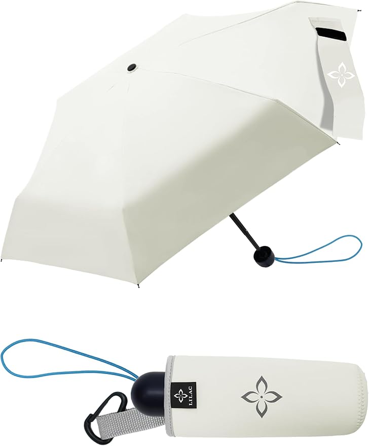 Mini Travel Umbrella for Rain - 43" Large Coverage Small Compact Umbrella, Reinforced Strong Frame, Lightweight Portable Parasol with UPF 100+ UV Protection, Gifts for Adults, Seniors & Students