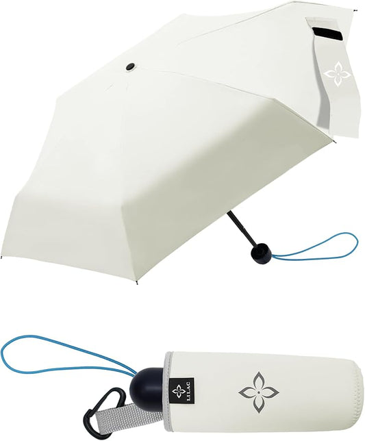 Mini Travel Umbrella for Rain - 43" Large Coverage Small Compact Umbrella, Reinforced Strong Frame, Lightweight Portable Parasol with UPF 100+ UV Protection, Gifts for Adults, Seniors & Students