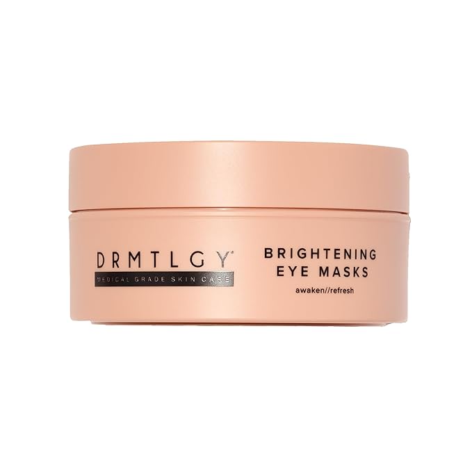 DRMTLGY Brightening Eye Masks – Biodegradable Hydrogel Under Eye Patches with Caffeine, Peptides, Hyaluronic Acid & Niacinamide – Depuff, Hydrate & Smooth Dark Circles – 60 Count