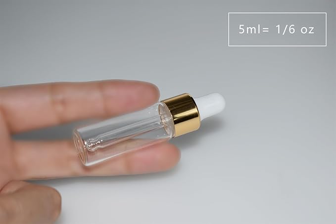 Small Dropper Bottle, 10pcs 5ml Mini Sample Dropper Bottles Mini Makeup Containers for Travel Liquids Tiny Glass