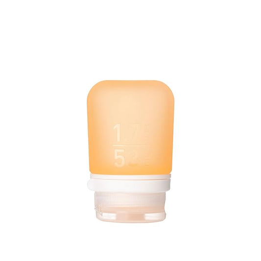 humangear GoToob+ (Small) | Refillable Silicone Travel Bottle | Locking Lid | Food-Safe Material | Orange, Small (1.7 fl.oz; 53ml)