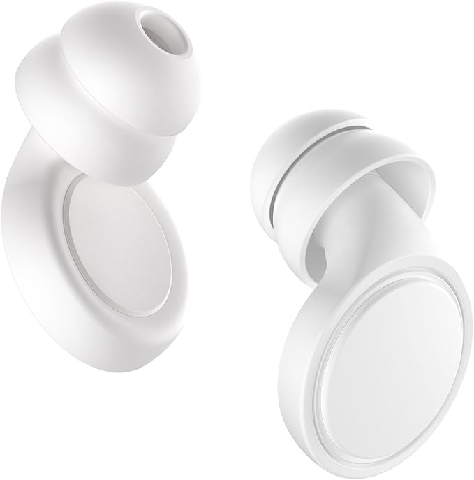 Jayine Ear Plugs for Sleeping Noise Cancelling, Soft Silicone Ear Plugs Hearing Protection 30dB, Reusable Earplugs for Concert, Festival, Sleep and Noise Sensitivity - White