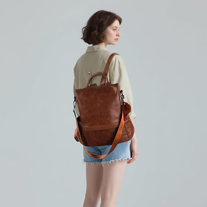 CHERUTY Women Backpack Purse PU Leather Anti-theft Casual Shoulder Bag Fashion Ladies Satchel Bags