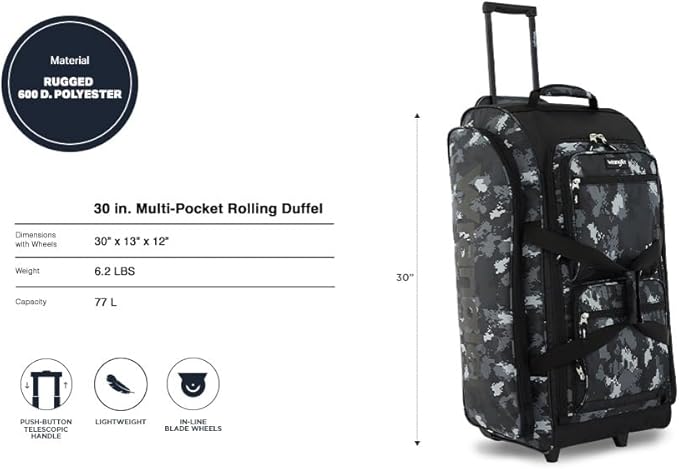 Wrangler Wesley Rolling Duffel Bag