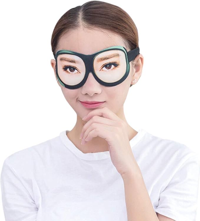 Honbay 3D Funny Eyeshade Soft Sleep Eye Mask with Adjustable Head Strap for Travel, Game, Party, Rest, Sleeping (Woman)