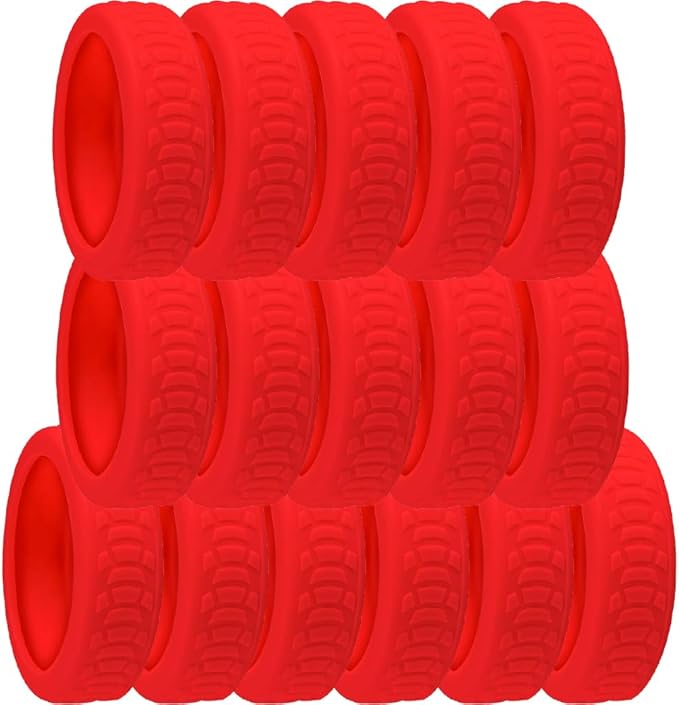 16 Pcs Luggage Wheel Covers Silicone Luggage Wheel Protector Suitcase Wheel Covers for Luggage Wheels Replacement Office Chair Caster (CC_RED)
