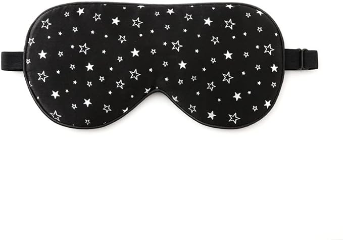 Tim & Tina 100% Silk Sleep Mask Comfortable,Super Soft Blindfold Eye mask Block Light for Sleeping,Shift Work,Naps,Travel,Yoga with Adjustable Strap (Silvery Stars)