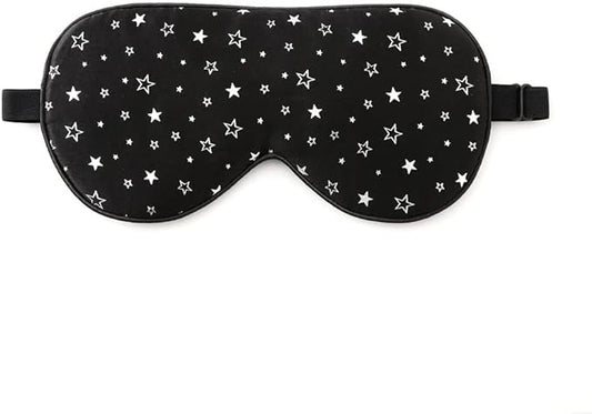 Tim & Tina 100% Silk Sleep Mask Comfortable,Super Soft Blindfold Eye mask Block Light for Sleeping,Shift Work,Naps,Travel,Yoga with Adjustable Strap (Silvery Stars)