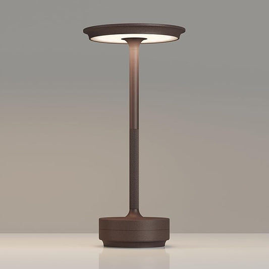 TBBGA 1 Pack Rechargeable Table Lamps Cordless, 5000mAh Outdoor Table Light | 3 Color Stepless Dimming Portable LED Table Lamp with Memory Function, for Home/Dinner/Patio/Restaurant.(Rust)