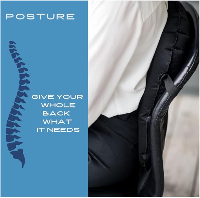 Lumbar Pillow - Inflatable Lumbar Pillow for Airplane Travel - Ideal Back Cushion or Lumbar Support Pillow to Keep You Comfortable While Sitting