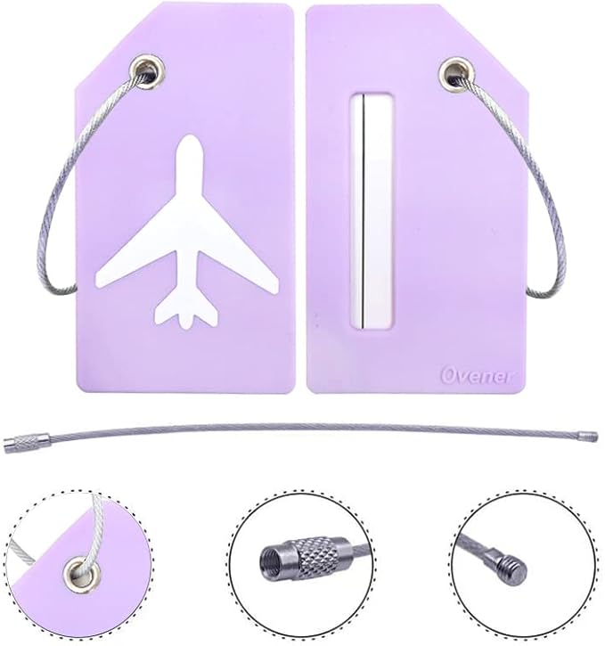 5Pack Silicone Luggage Tag with Name ID Card Perfect to Quickly Spot Luggage Suitcase by Ovener