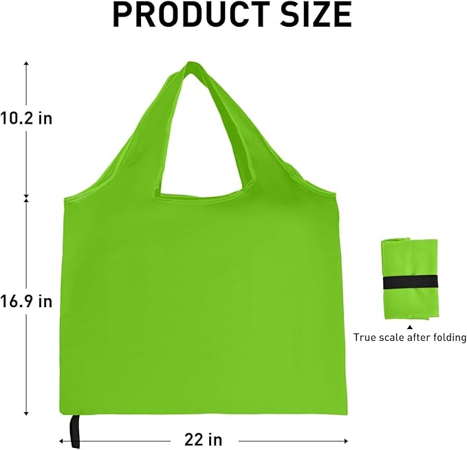 Washable Reusable Grocery Bags, Foldable Reusable Shopping Bags, Polyester Tote, Pocket Size Carrier