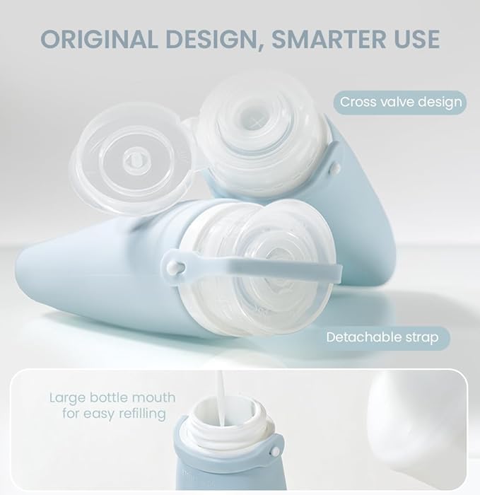 Travel Bottles for Toiletries, TSA Approved 3oz Container, High-Effeiciency Leak-Proof Ultrasonic Technology, Silicone Refillable Squeezable Travel Accessories for Shampoo Conditioner Lotion (3 Pcs)