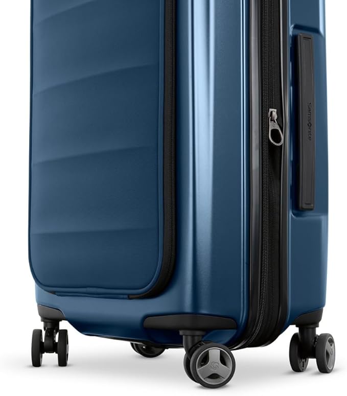 Samsonite Octiv Lightweight Hardshell 21-Inch Pro Carry-On Luggage - Durable & Impact Resistant, 360° Aero Trac Spinner Wheels, Adjustable Handle, Expandable Suitcase, TSA Approved Lock - Blue