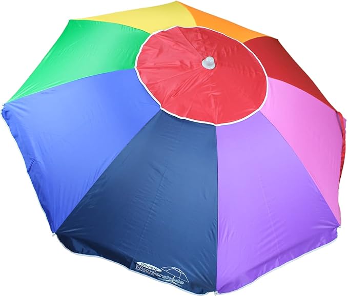 Wondershade Ultimate Portable Sun Shade Umbrella – Lightweight Adjustable Outdoor Patio & Beach Umbrella with Tripod Base (Rainbow)