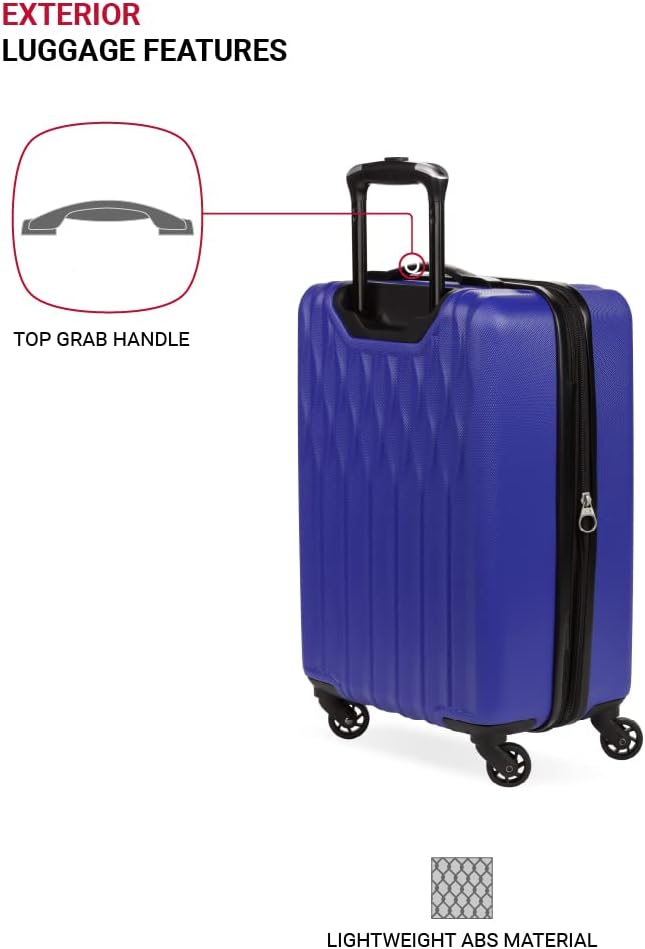 SwissGear 8018 Expandable Luggage Set, 3-Piece Hardside Luggage Set with Spinner Wheels