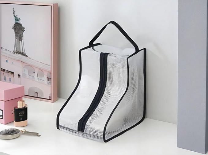 Hewnda Portable 2 Pack Boots Storage,Short Portable waterproof storage bags are used for travel storage, under the bed,wardrobe and shoe cabinet (Black Edge), VDF-1035