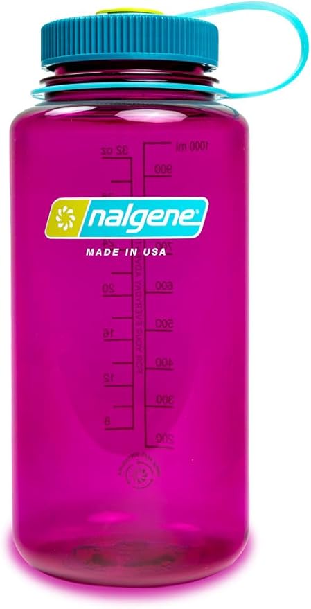 Nalgene 32 oz Wide Mouth Water Bottle | BPA-Free, Durable & Leak Proof, Lightweight Bottle for Hiking & Gym, Work & Travel