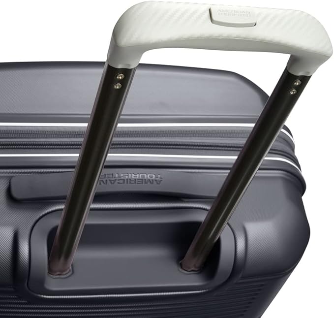 American Tourister Stratum 2.0 Hardside Expandable Luggage with Spinners, Charcoal, 2PC SET (Carry-on/Medium)