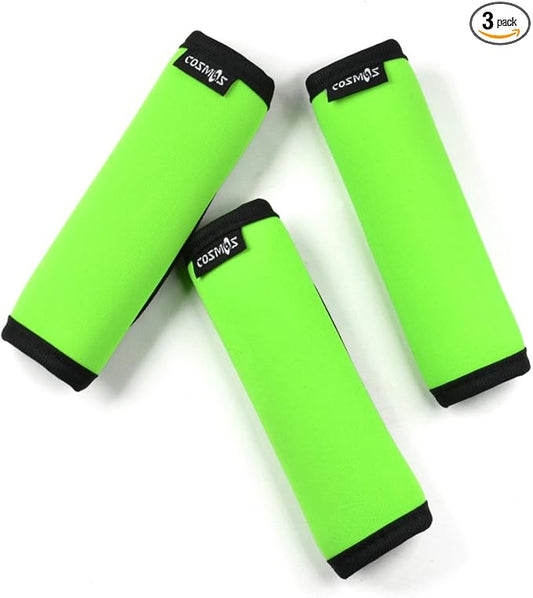 Cosmos Pack of 3 Neoprene Luggage Handle Wrap Handle Grip Luggage Identifier for Travel Bag Luggage Suitcase (Green Color)