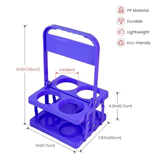 Bodaon 4 Cup Drink Carrier with Handle, Plastic Cup Carriers for Drinks, Drink Holder for Car, Take Out Delivery Drivers Accessories, Portable Foldable Reusable Mobile, Use for Food Delivery Bag