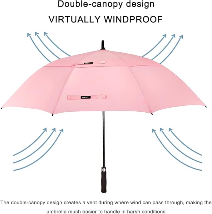 G4Free 47/54/62/68/72 Inch Automatic Open Golf Umbrella Oversize Extra Large Double Canopy Vented Windproof Waterproof Stick Umbrellas