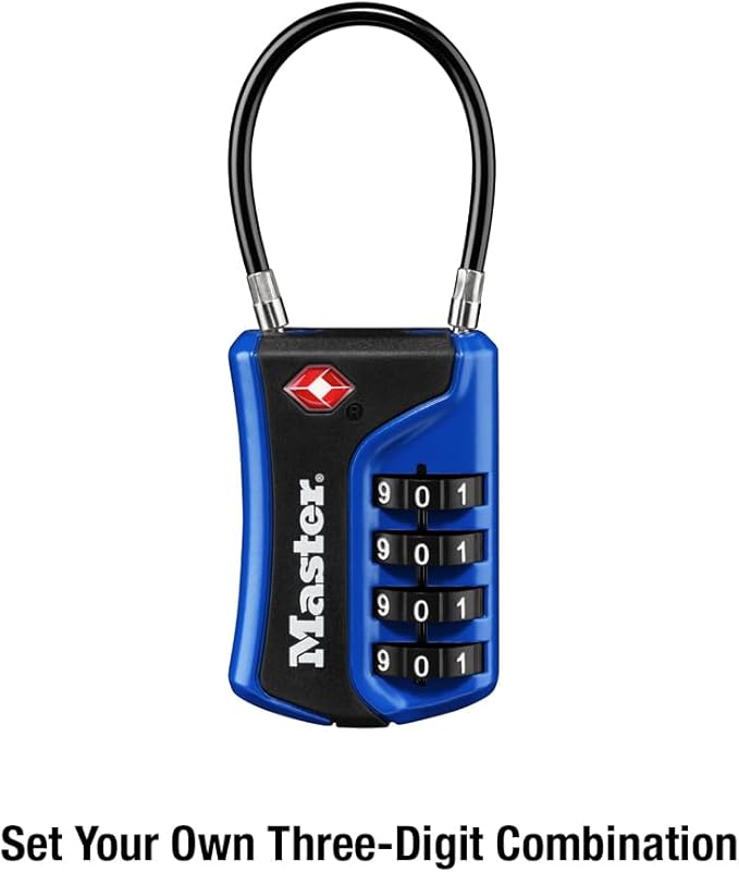 Master Lock Set Your Own Combination TSA Approved Luggage Lock, Colors May Vary; 3 pk; 4697EC3