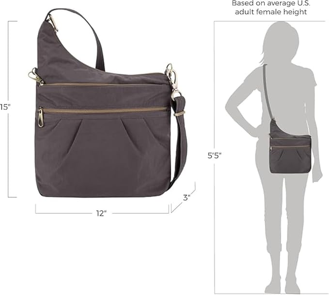 Travelon Anti-Theft Signature 3 Compartment Crossbody Bag
