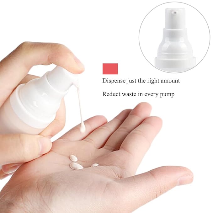 3pcs 20ml Sterile Airless Pump Bottle with Funnel Easy to Carry and Fill Matte Lotion Bottles For Travel