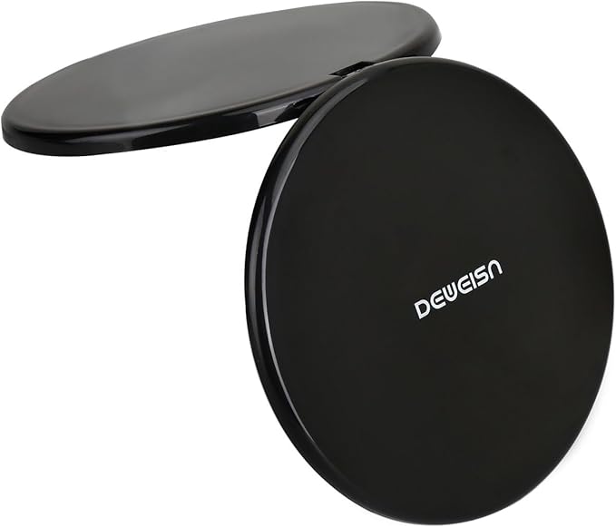 deweisn Magnifying Compact Cosmetic Mirror Elegant Pocket Handheld Makeup Mirror with Powerful 10x Magnification and 1x True View Mirror for Travel or Your Purse