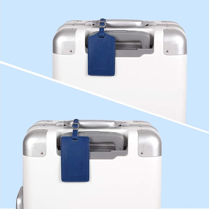 Luggage Tags, Leather Personalized Suitcase Tag Set Luggage id Tags Labels Travel Accessories-Set of 4