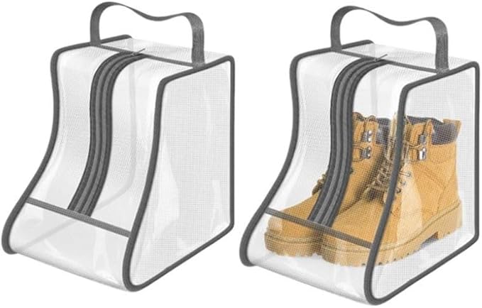 Hewnda Portable 2 Pack Boots Storage, Short Boots Storage/Protector Bag,Grey Portable waterproof storage bags are used for travel storage, under the bed, wardrobe, shoe cabinet and other home storage