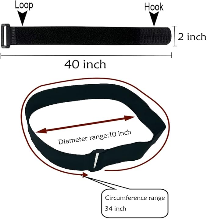 YiwerDer 6Pcs 40" x 2" Nylon Heavy Duty Reusable Hook and Loop Cinch Straps, Adjustable Fastening Securing Cable Straps, Black
