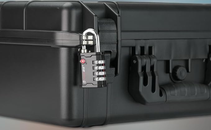 Forge 4-Digit TSA Approved Travel Locks – Heavy-Duty Combination Padlock for Travel, Gym, Pelican Case. Black 2-Pack.