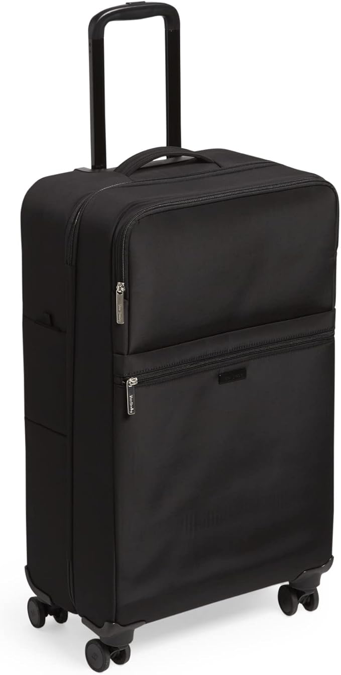 Vera Bradley Women's Softside Rolling Suitcase Luggage, Black, 27" Check In