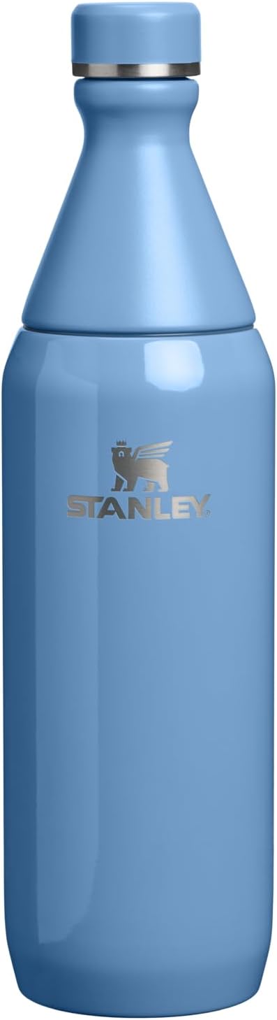 Stanley All Day Slim Bottle 20 oz | Twist On Lid with Leakproof Seal | Slim Design for Travel & Gym | Insulated Stainless Steel | BPA-Free | Blue Sky Gloss