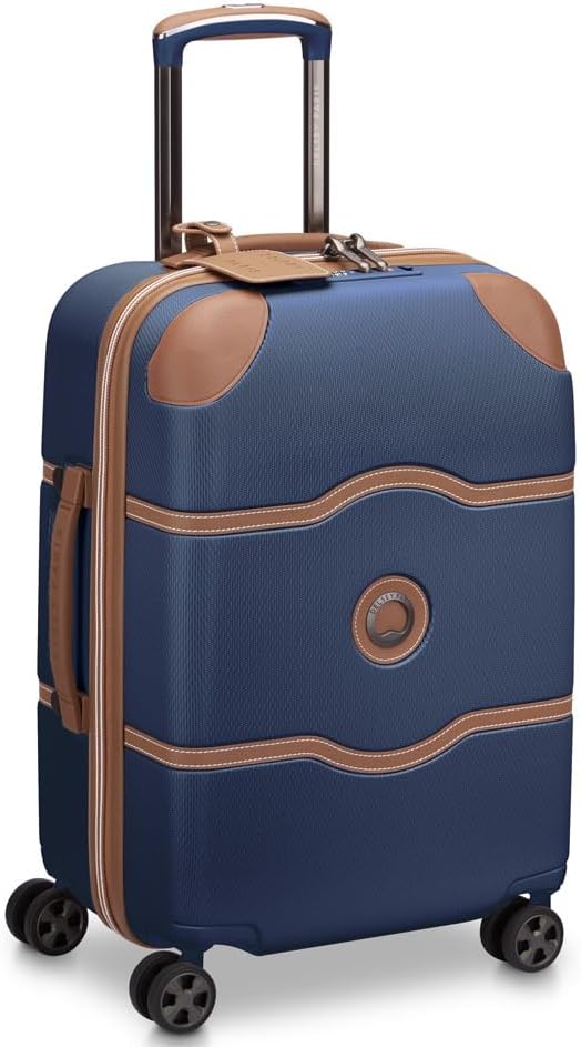 DELSEY PARIS Chatelet Air 2.0 Hardside Luggage with Spinner Wheels, Navy Blue, Carry on Plus 20 Inch