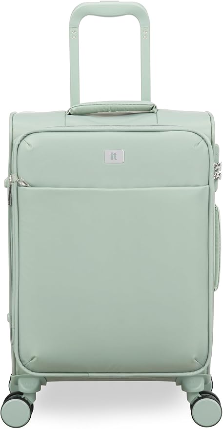 It Luggage Lustrous Luxe 22" Softside Carry-On 8 Wheel Spinner, Desert Sage