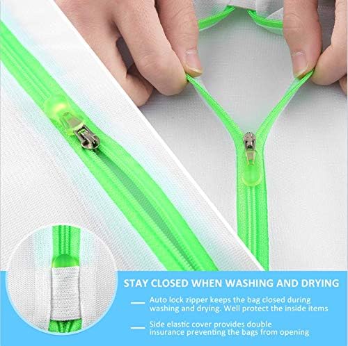 GOGOODA Mesh Laundry Bags for Delicates Durable Protective Wash Bags Travel Storage Bags for Intimates Lingerie, 6PCS （3L,3M）