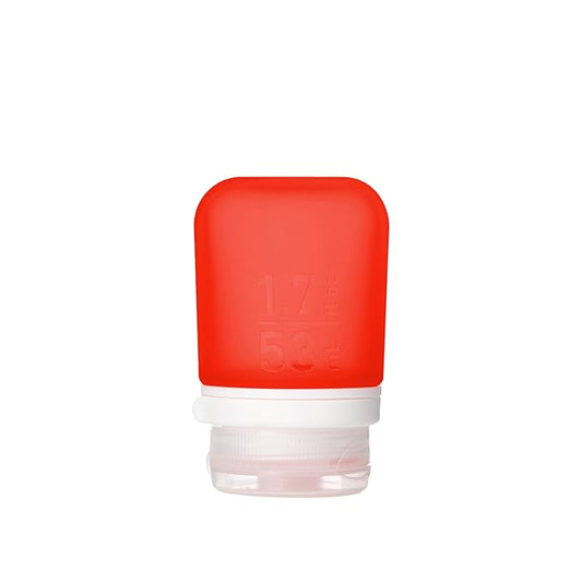 humangear GoToob+ (Small) | Refillable Silicone Travel Bottle | Locking Lid | Food-Safe Material | Red, Small (1.7 fl.oz; 53ml)