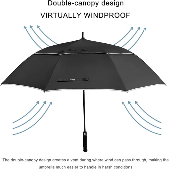 G4Free 47/54/62/68/72 Inch Automatic Open Golf Umbrella Oversize Extra Large Double Canopy Vented Windproof Waterproof Stick Umbrellas