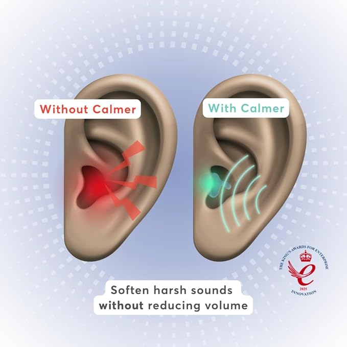Flare Audio Calmer – Earplugs Alternative for Sound Sensitivity | Reduces Stress from Everyday Noise | No Muffling | Soft Reusable Silicone | Soft Purple | 1 Pair (Pack of 1)
